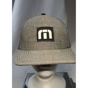 Travis Mathew Flexfit Patent Baseball Cap Hat Men's Size S-M Mesh Gray